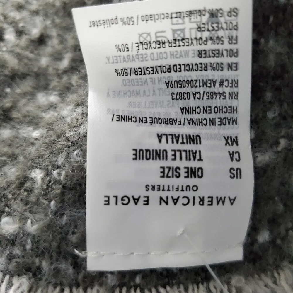 American Eagle Grey Ombre Boucle Wrap Scarf Eyelash Fringe NEW